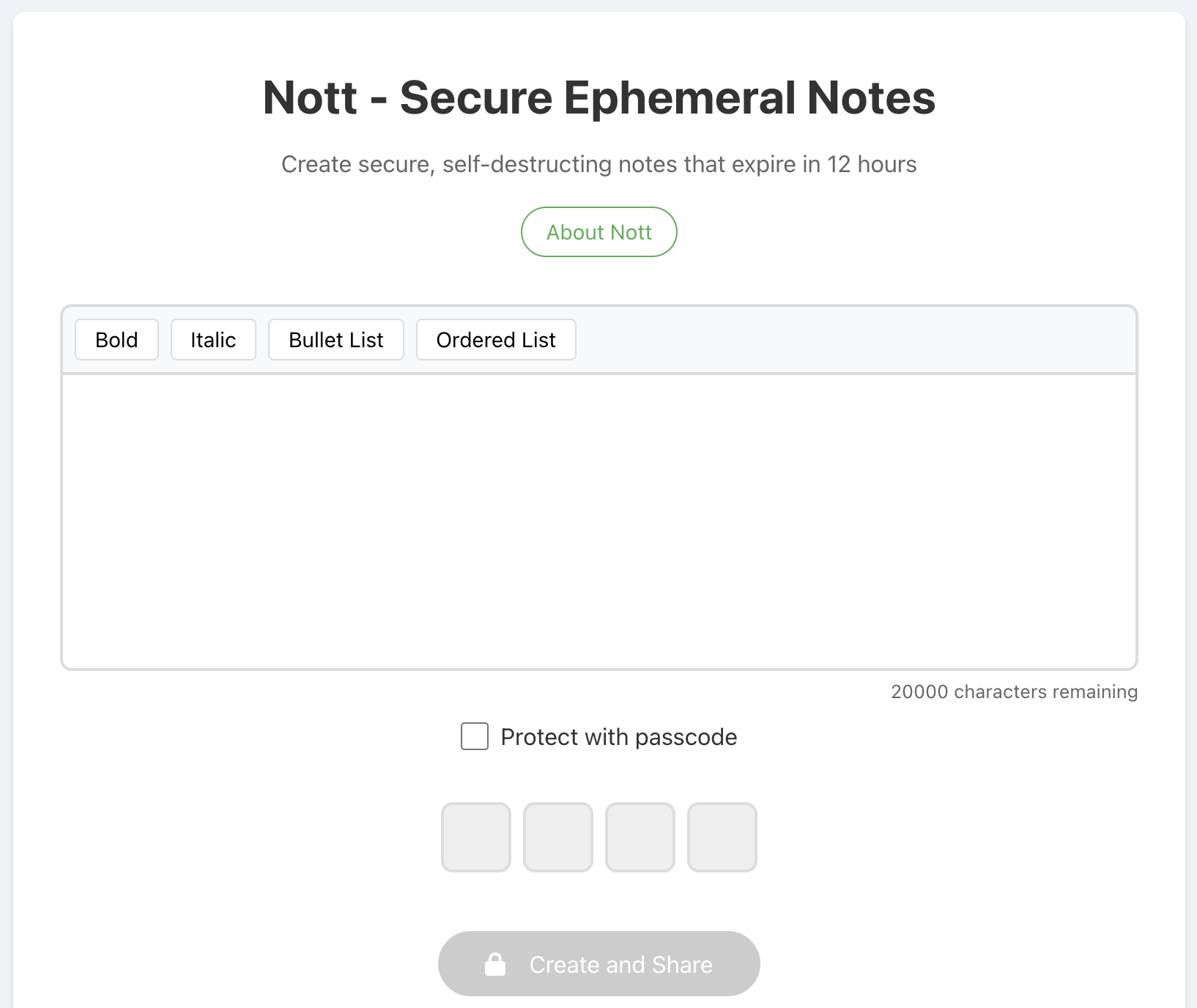 Nott App Interface